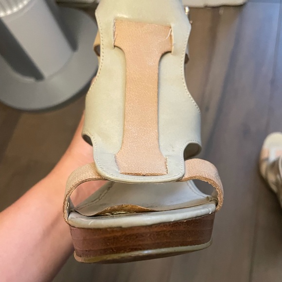 Nine West Leather & Patent Sandal Pumps in Nude - Size 6 - Picture 7 of 11